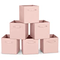 Amazon Brand – Umi Set di 6 Contenitore Pieghevole- Scatole per Armadio con 2 Manici- Cubi Cassetti in Tessuto Non…